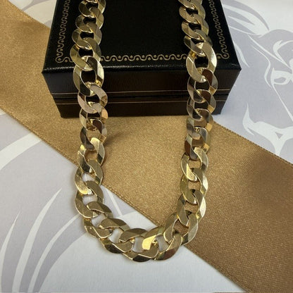 9ct Yellow Gold Curb Chain Solid Gold - 18 Inch