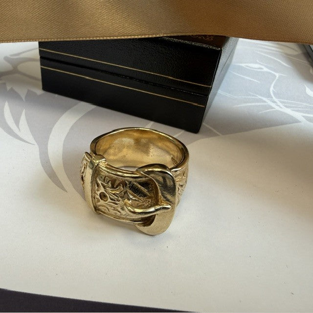 9ct Gold Buckle Ring Solid Gold Buckle Ring