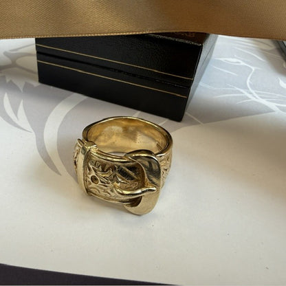 9ct Gold Buckle Ring Solid Gold Buckle Ring