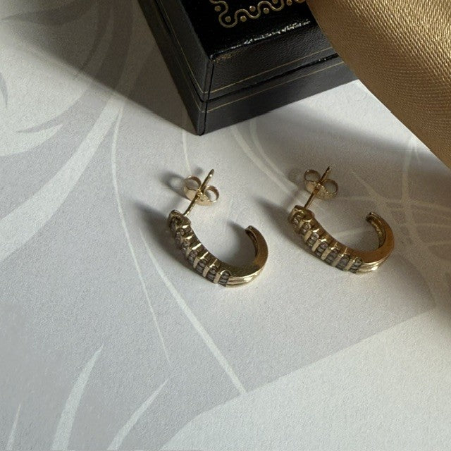 9ct Gold Diamond stud Drop earrings