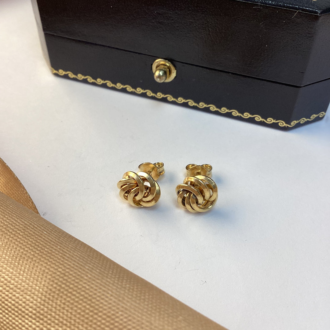 9ct Yellow Gold Knot Earrings