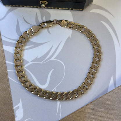 9ct Yellow Gold Flat Curb Link Bracelet