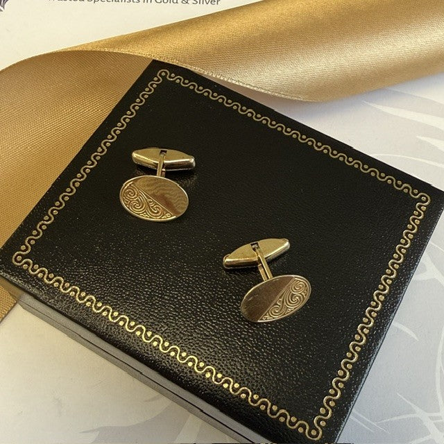 9ct Yellow Gold Cufflinks Solid 9ct Gold