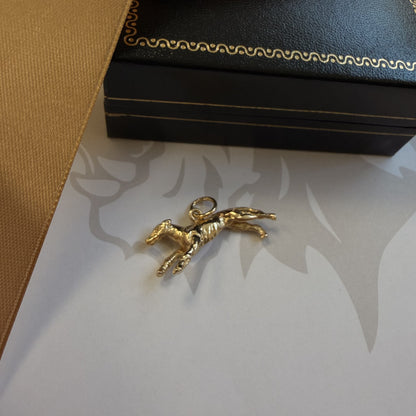 9ct Gold Running Greyhound Pendant
