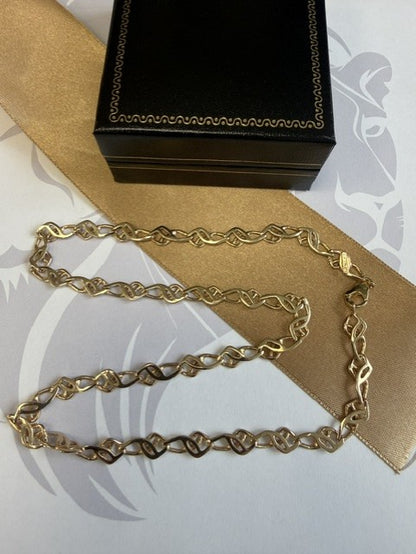 9ct Yellow Gold Celtic Link Solid Gold Chain - 18 Inch