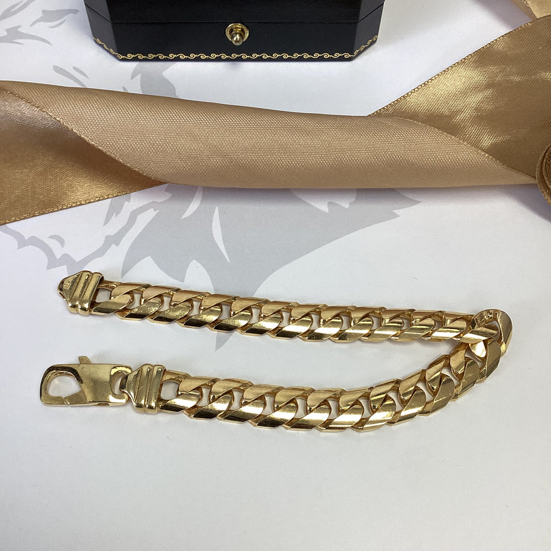 9ct Yellow Gold Cuban Bracelet - 8.5 Inch