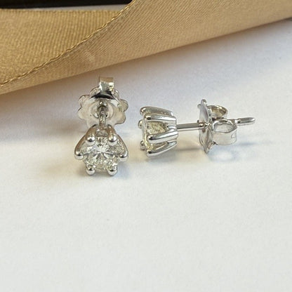 18ct Diamond Stud Earrings 18ct White Gold - Natural Diamond 1.00ct