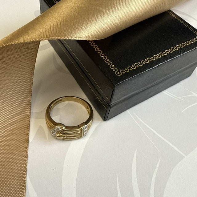9ct Gold Buckle Ring Solid