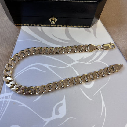 9ct Yellow Gold Flat Curb Link Bracelet