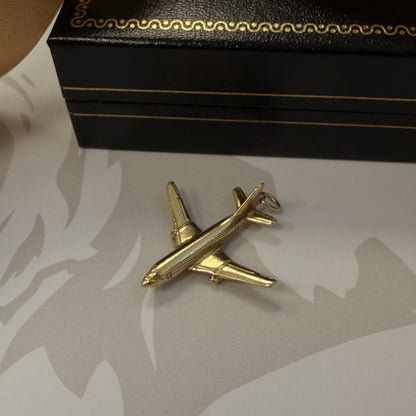 Vintage 9ct Yellow Gold Aeroplane Pendant