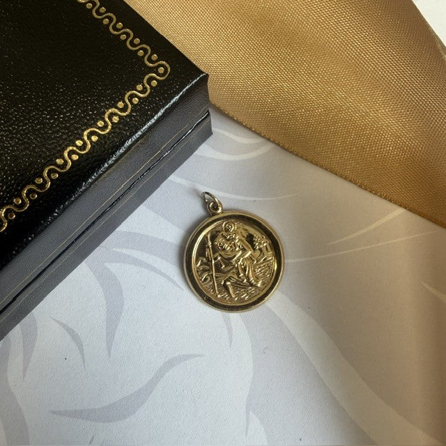 9ct Gold St Christopher Pendant Charm
