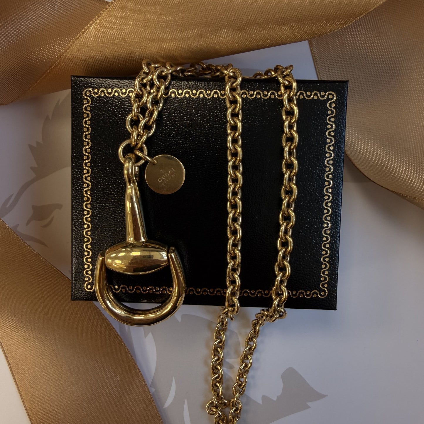 18ct Gold Gucci Horsebit Pendant Necklace
