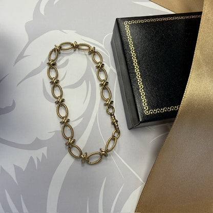 9ct Yellow Gold Oval Fancy Link Bracelet - 8 Inch