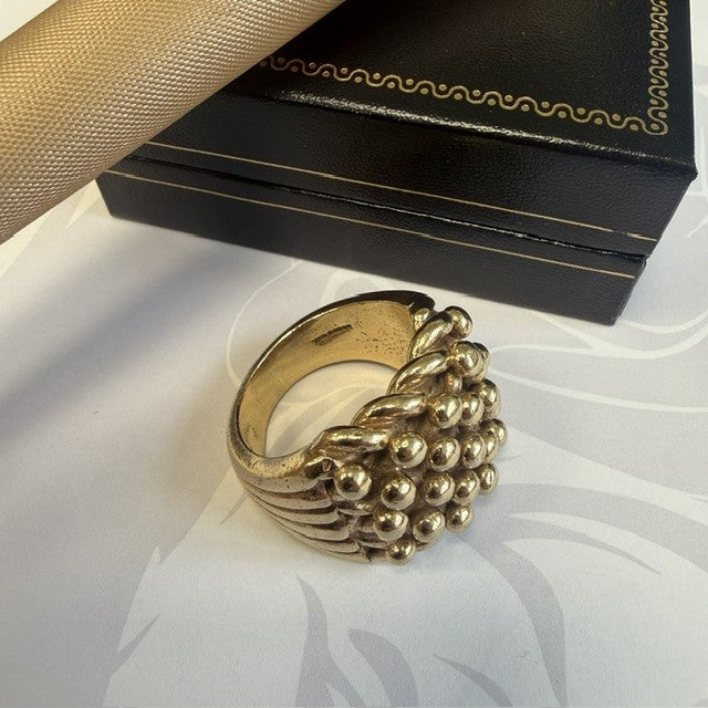 9ct Gold Men's Keeper Ring 5 Row Solid Gold