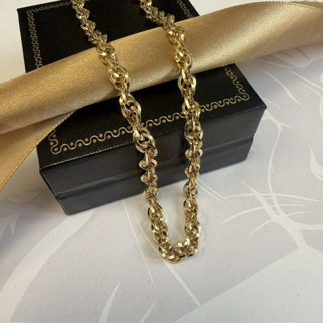 9ct Gold Chunky Rope Chain - 18 Inch