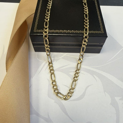 9ct Gold Figaro Chain Solid Gold Chain - 26 Inch