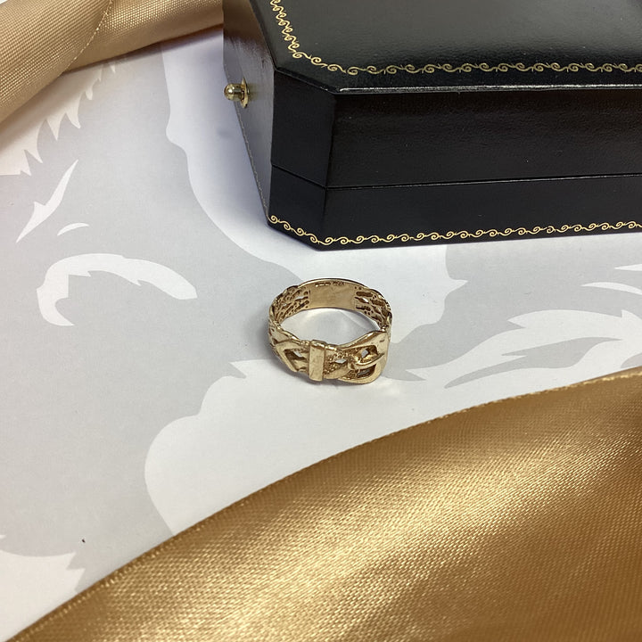 9ct Yellow Gold Buckle Ring