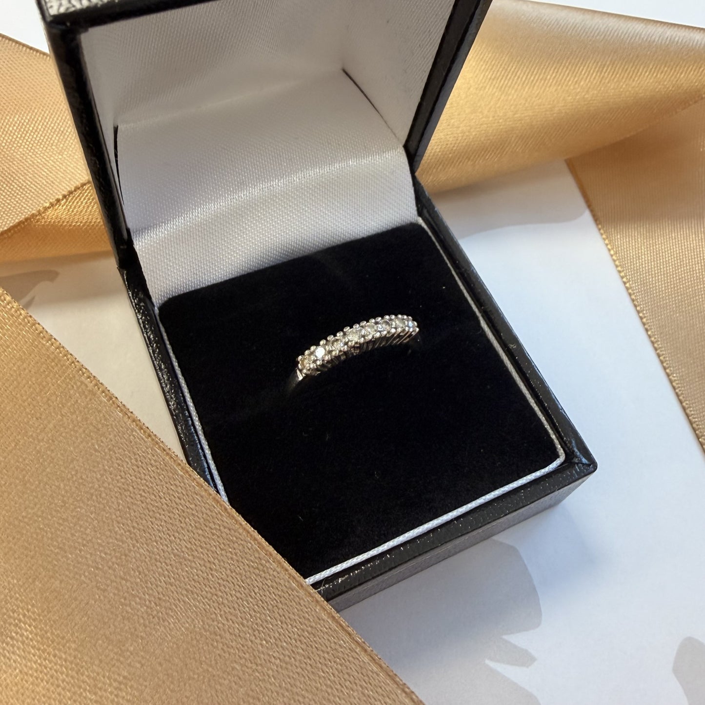 9ct White Gold Diamond Half-Eternity Ring