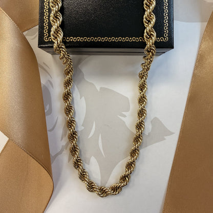 9ct Yellow Gold Rope Chain - 21 Inch