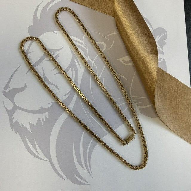 9ct Gold Byzantine Necklace Solid Gold Chain - 30 Inch