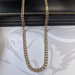 9ct Gold Curb Chain Solid Gold - 24 Inch