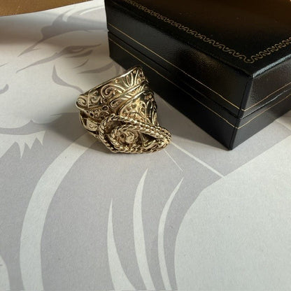 9ct Gold Saddle Ring Solid Gold Mans Ring