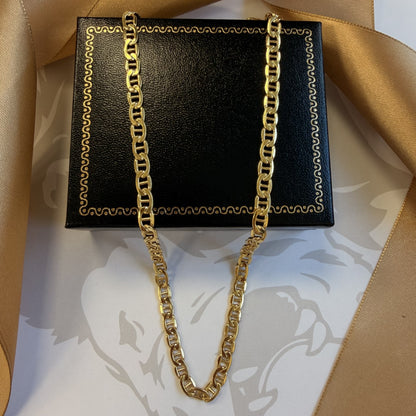 9ct Yellow Gold Mariner Chain - 20 Inch