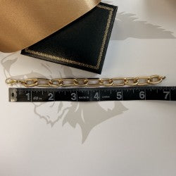 9ct Gold Hollow Link Bracelet - 7 Inch