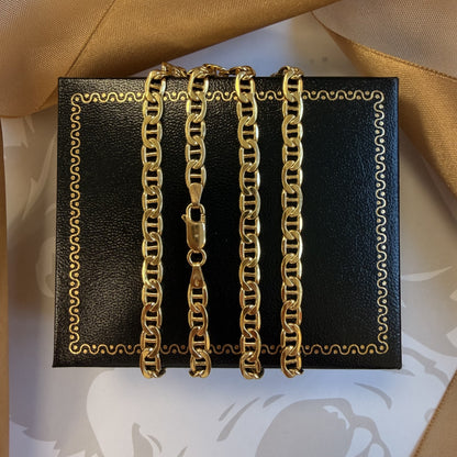 9ct Yellow Gold Mariner Chain - 20 Inch