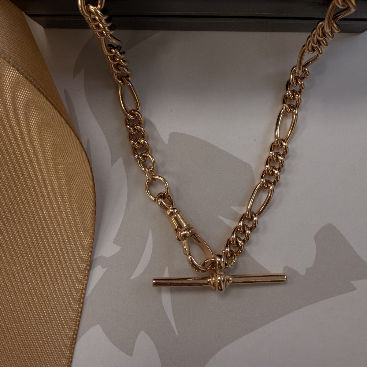 9ct Rose Gold Albert Chain with T-Bar - 18 Inch