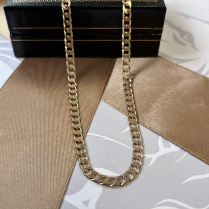9ct Gold Curb Chain Solid Gold - 24 Inch