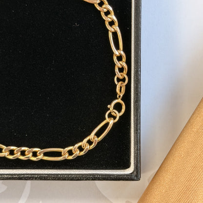 9ct Yellow Gold Figaro Bracelet
