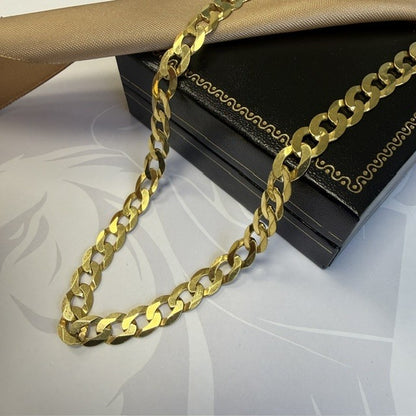 9ct Gold Man's Curb Chain Solid Gold - 20 Inch
