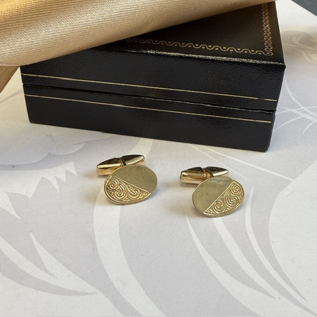 9ct Yellow Gold Cufflinks Solid 9ct Gold