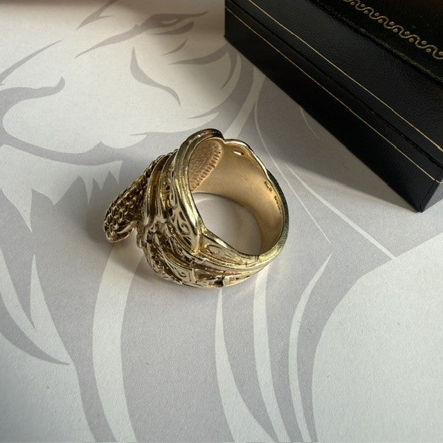 9ct Gold Saddle Ring Solid Gold Mans Ring