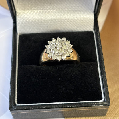 9ct Yellow Gold Diamond Cluster Ring