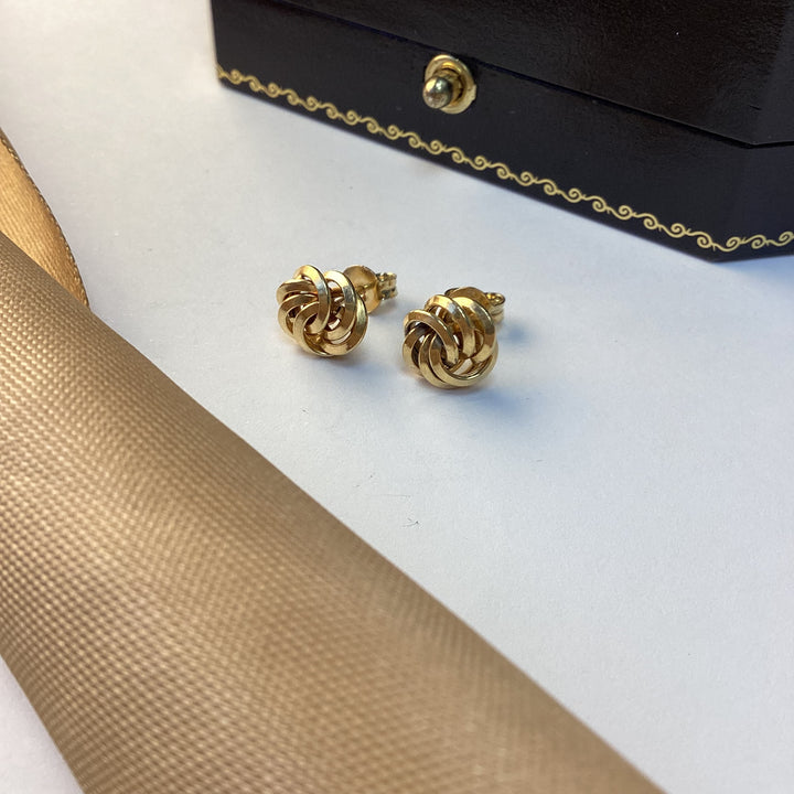 9ct Yellow Gold Knot Earrings