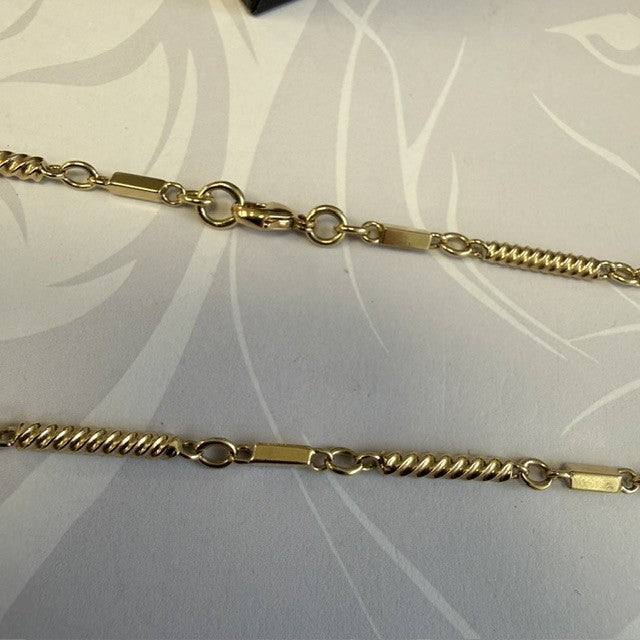 9ct Yellow Gold Fancy Link Chain Solid Gold Necklace - 19 Inch