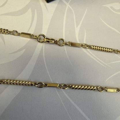 9ct Yellow Gold Fancy Link Chain Solid Gold Necklace - 19 Inch