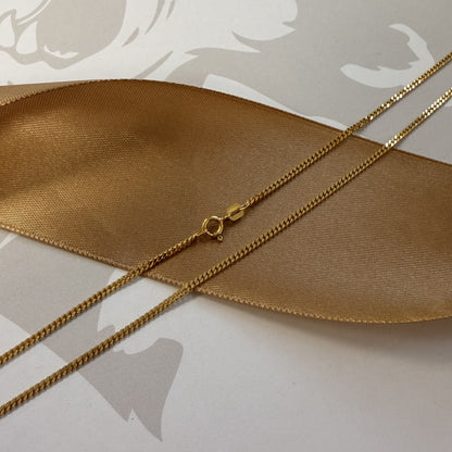 9ct Yellow Gold Fine Curb Chain - 20 Inch