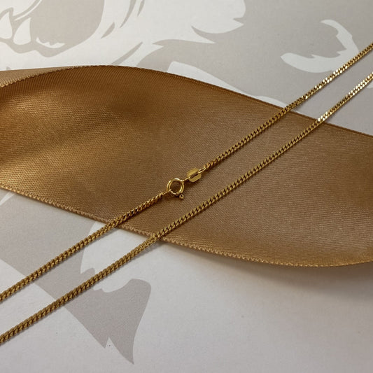 9ct Yellow Gold Fine Curb Chain - 20 Inch