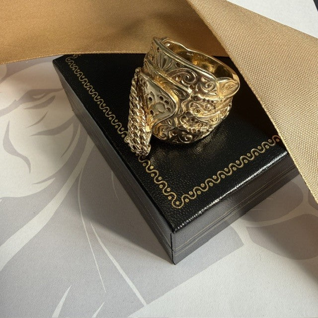9ct Gold Saddle Ring Solid Gold Mans Ring