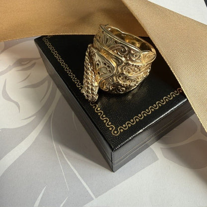 9ct Gold Saddle Ring Solid Gold Mans Ring
