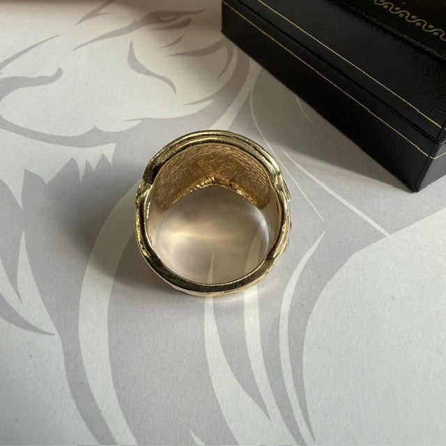 9ct Gold Saddle Ring Solid Gold Mans Ring