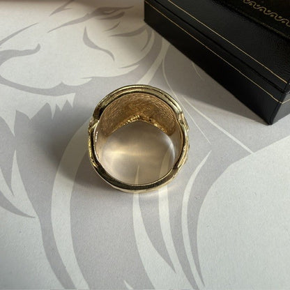 9ct Gold Saddle Ring Solid Gold Mans Ring