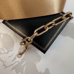 9ct Gold Hollow Link Bracelet - 7 Inch