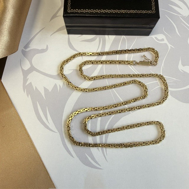 9ct Gold Byzantine Necklace Solid Gold Chain - 30 Inch