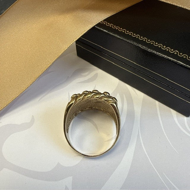 9ct Gold Gents 5 Row Keeper Ring Solid Gold