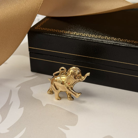 Vintage 9ct Yellow Gold Elephant Pendant