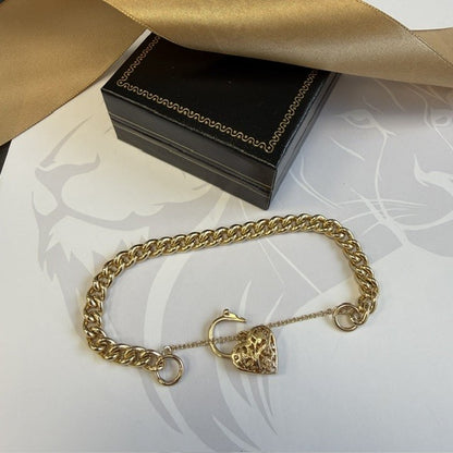 9ct Gold Charm Bracelet Gold Bracelet - 7 Inch
